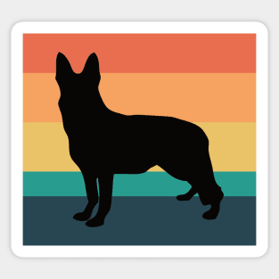 German Shepherd Dog Silhouette Vintage Sunset Sticker
